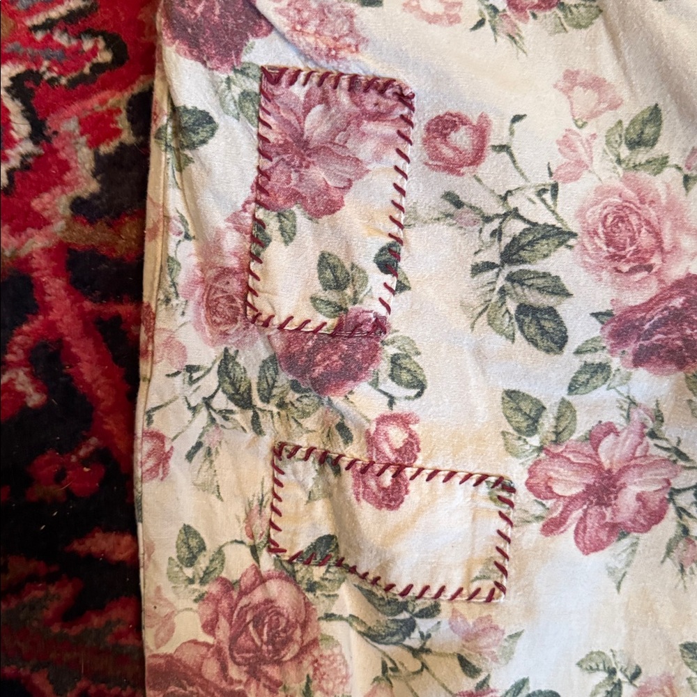 Floral Print Women’s Jeans - Pink Roses - Picture 3 of 8